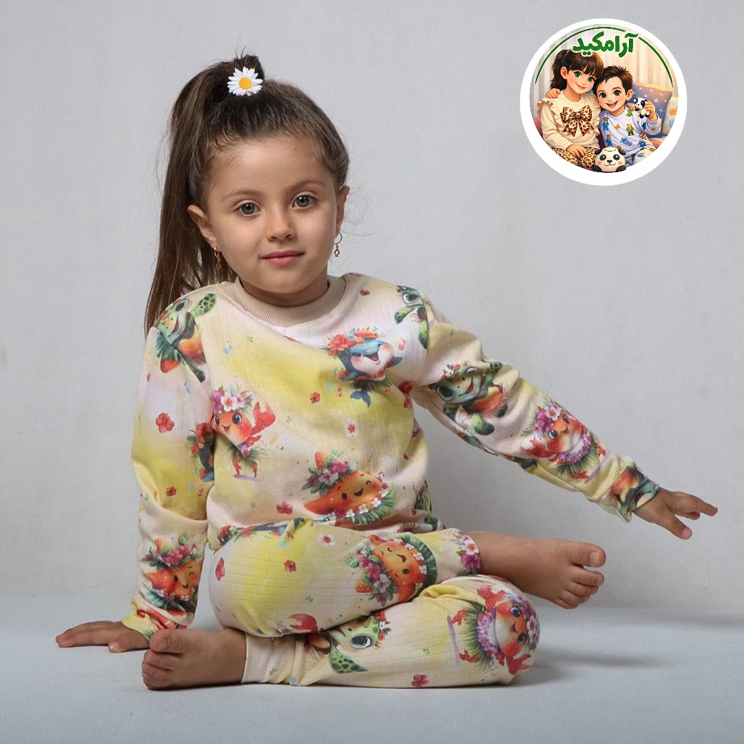 خریدبلوزشلوارنخ پنبه بافت ریلی بدون آبرفت طرح سالیوان و لاک پشت دریایی