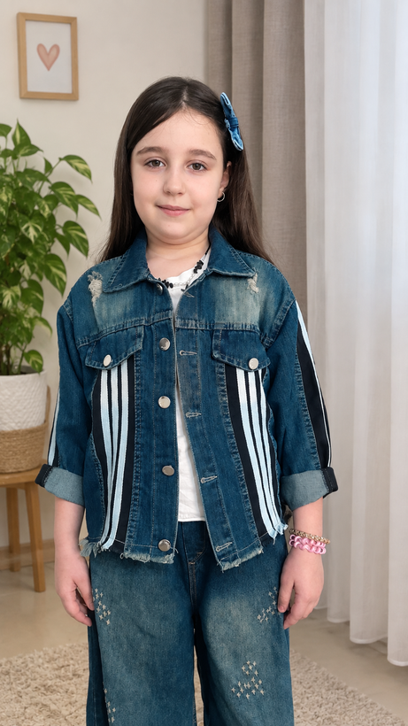 کت جین زاپ دار دخترانه